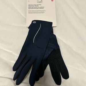 lululemon athletica Navy Fleece Run Gloves women’s size large